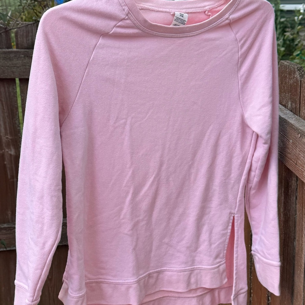 Used Pink Long Sleeve Shirt with thumb slits.